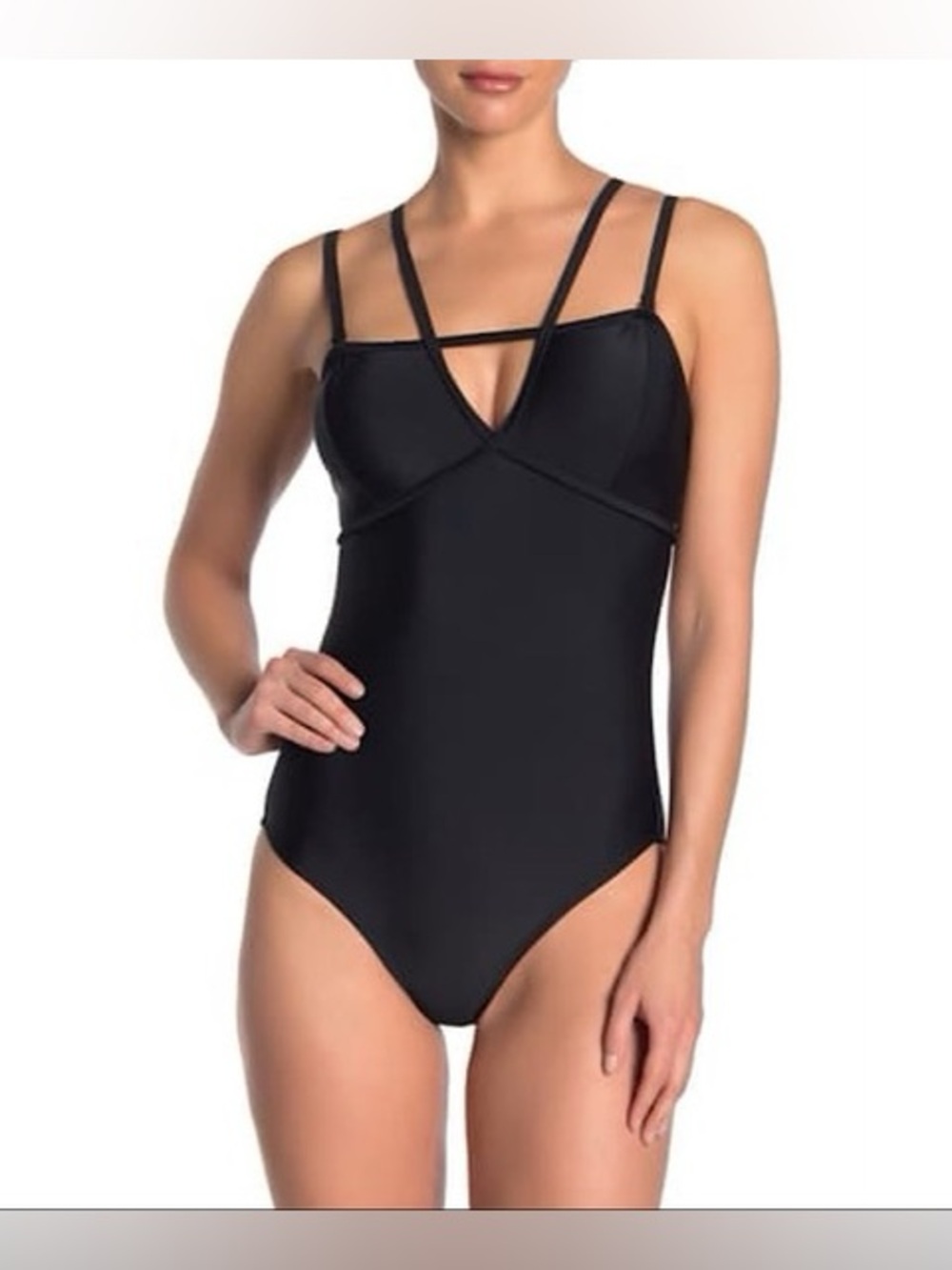 Nicole Miller Black Strappy One Piece NWT Small